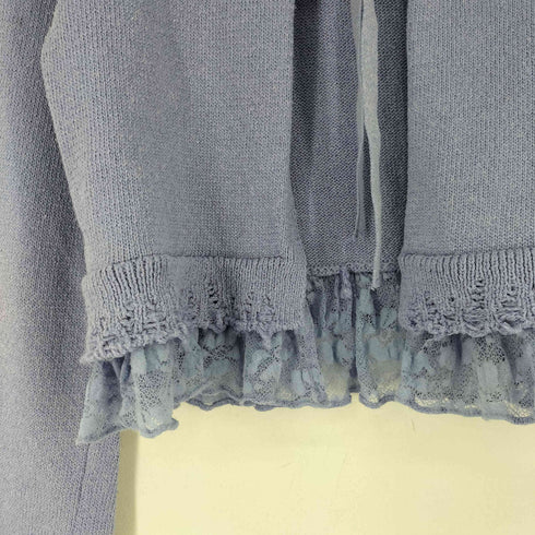 ザラ ZARA 裾レース ナイロンカーディガン レディース import:M