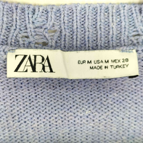 ザラ ZARA 裾レース ナイロンカーディガン レディース import:M