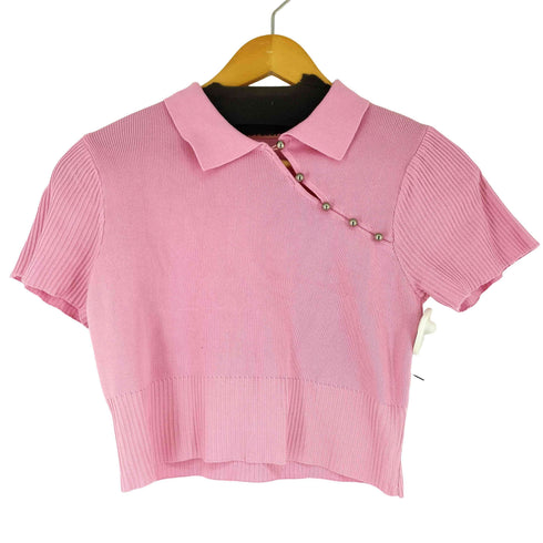 JUDY SHOP 斜めボタン S/S ポロシャツ レディース