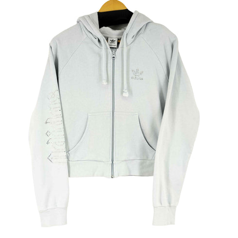 アディダス adidas ラインストーンロゴ ジップアップパーカー レディース JPN:XL