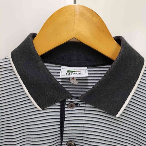 ラコステ LACOSTE 文字ワニ ボーダー柄 ポロシャツ メンズ JPN:4