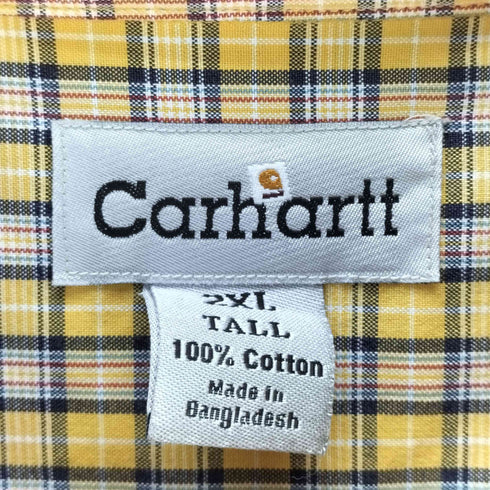 カーハート Carhartt 00S コットン ボタンダウン チェック柄 S/S シャツ メンズ 2XL TALL