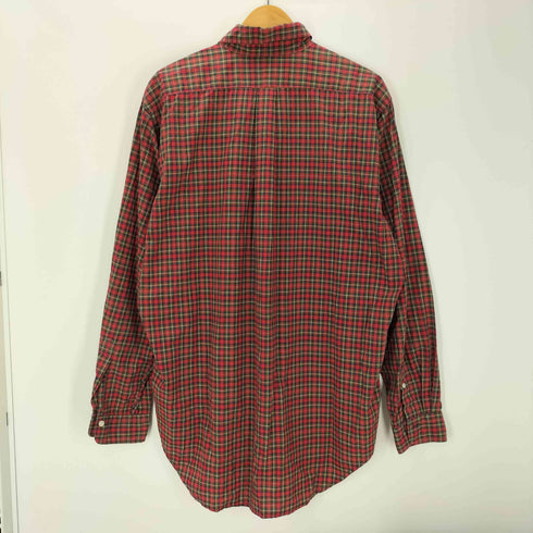 ラルフローレン RALPH LAUREN 90S ポニー 刺繍 外付けタグ コットン タータン チェック ボタンダウン L/S シャツ メンズ import:XL