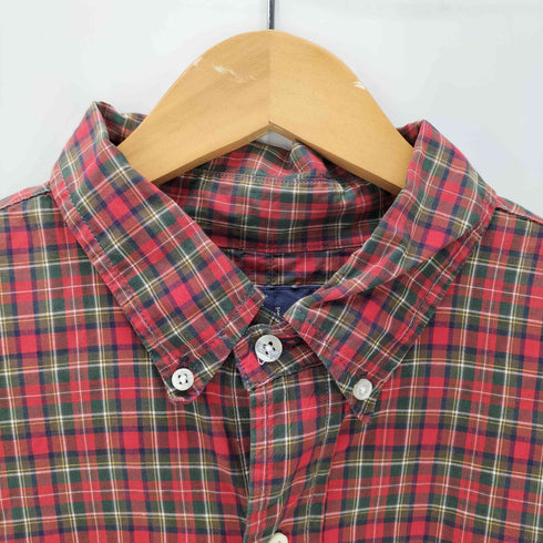ラルフローレン RALPH LAUREN 90S ポニー 刺繍 外付けタグ コットン タータン チェック ボタンダウン L/S シャツ メンズ import:XL