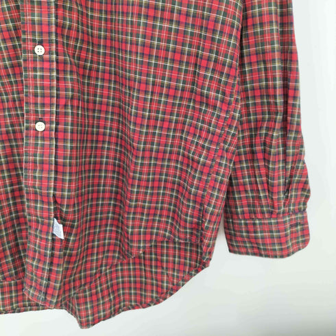 ラルフローレン RALPH LAUREN 90S ポニー 刺繍 外付けタグ コットン タータン チェック ボタンダウン L/S シャツ メンズ import:XL