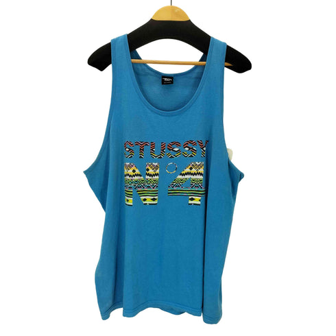 ステューシー Stussy 00S OLD メキシコ製 N°4 ロゴ プリント タンクトップ ノースリーブ メンズ import:XL