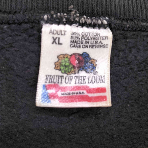 フルーツオブザルーム FRUIT OF THE LOOM 90S USA製 Runs with scissors フロントプリント スウェット メンズ XL