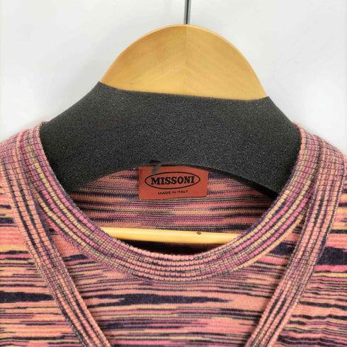 ミッソーニ MISSONI ストライプ 半袖ニット カーディガン アンサンブル レディース