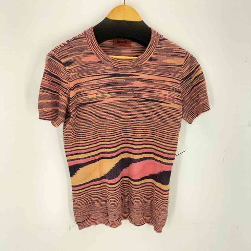 ミッソーニ MISSONI ストライプ 半袖ニット カーディガン アンサンブル レディース