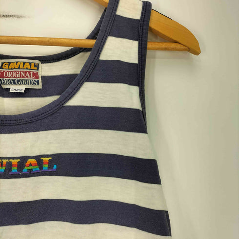 GAVIAL ORIGINAL DRY GOODS ロゴ刺繍 ボーダー タンクトップ レディース import:L
