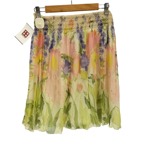 レッドヴァレンティノ RED VALENTINO 花柄 シルク ミディアムスカート レディース