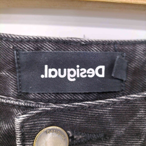 デシグアル Desigual キャラクターペイント クロップド ストレートジーンズ レディース US:28-29