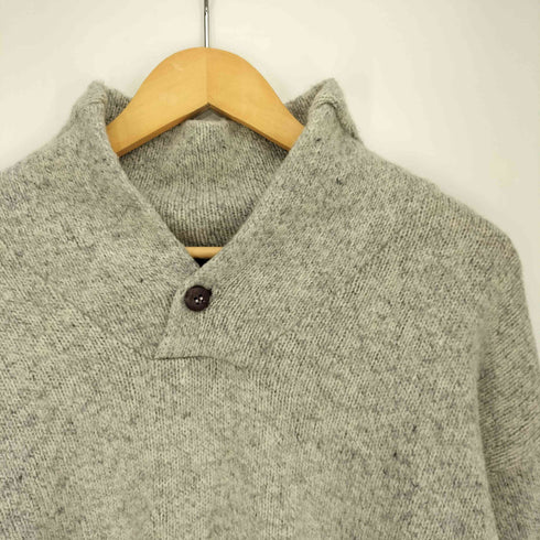 エディーバウアー Eddie Bauer 80-90S USA製 黒タグ ウールナイロン ショールカラーニット メンズ import:L