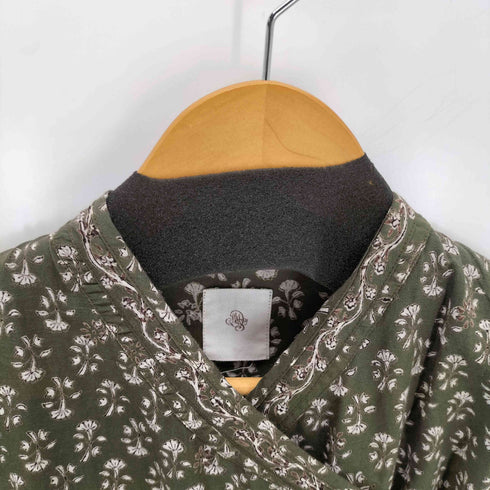 Maison de soil Flower block print gathered cache coeur blouse レディース 2