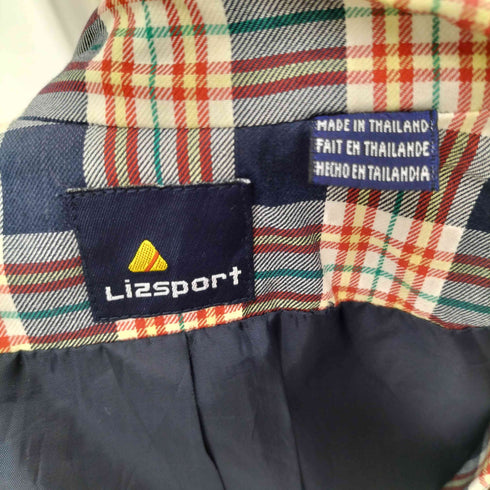 LizSport 金ボタン チェックテーラードジャケット レディース