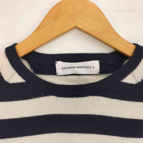 extreme cashmere カシミヤ混 ボーダー 半袖ニット レディース ONE SIZE