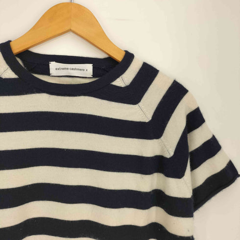 extreme cashmere カシミヤ混 ボーダー 半袖ニット レディース ONE SIZE