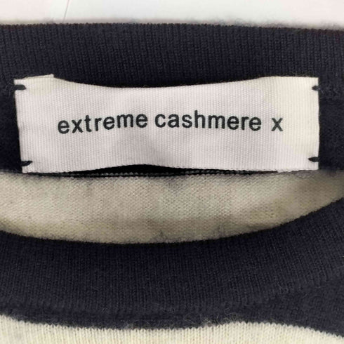 extreme cashmere カシミヤ混 ボーダー 半袖ニット レディース ONE SIZE