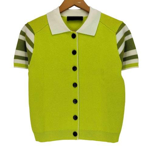 ザラ ZARA レーヨン混 S/S ニット ポロシャツ レディース import:S