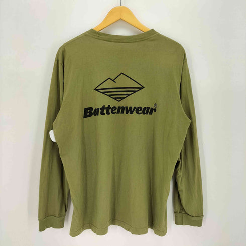 バテンウエア Battenwear USA製 プリント 胸ポケット クルーネック コットン L/S シャツ メンズ import:L