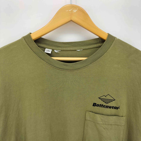 バテンウエア Battenwear USA製 プリント 胸ポケット クルーネック コットン L/S シャツ メンズ import:L