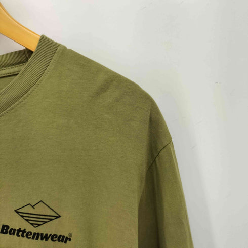 バテンウエア Battenwear USA製 プリント 胸ポケット クルーネック コットン L/S シャツ メンズ import:L