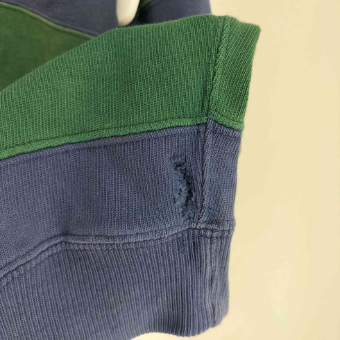 ポロバイラルフローレン Polo by RALPH LAUREN 90S ナンバリング ロゴ プリント ワッペン ボーダー コットン ラガー シャツ メンズ import:S