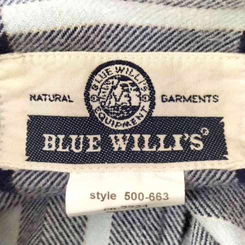 ブルーウィリーズ BLUE WILLIS 刺繍ロゴ フランネルシャツ メンズ M