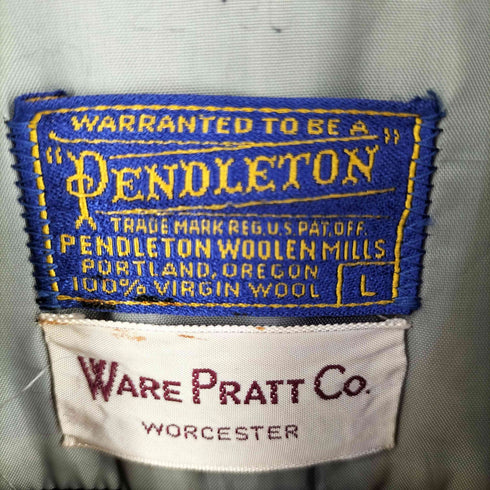 ペンドルトン PENDLETON 60s ウール オンブレチェック オープンカラー ボードシャツ メンズ L