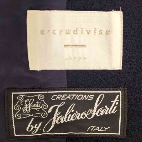 ecrudivise Faliero Sarti ウール100% ノーカラージャケット レディース import:M