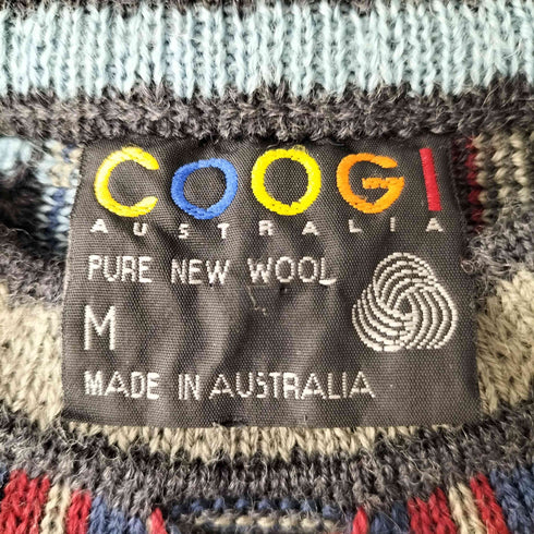 クージー COOGI オーストラリア製 マルチカラー 3Dニット セーター メンズ import:M