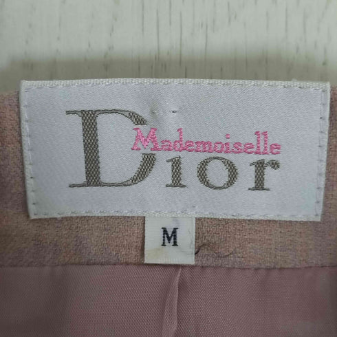 ディオール Dior Mademoiselle ウールナイロン プリーツ切替 ダブルブレストコート レディース import:M