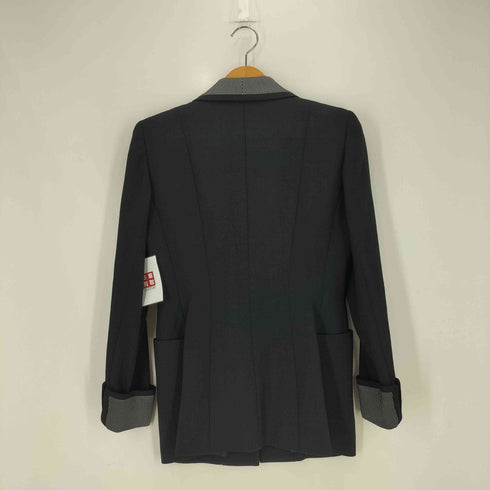 クリスチャンディオール Christian Dior ウール100% 金ボタン ストライプ襟 6Bジャケット レディース 7