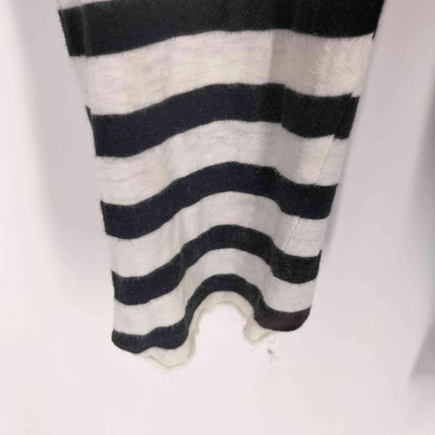 ヨウジヤマモト Yohji Yamamoto 20SS 天竺ボーダー Uネック長袖Tee メンズ 3