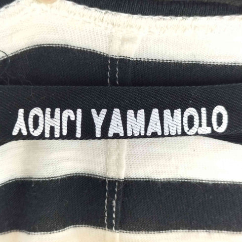 ヨウジヤマモト Yohji Yamamoto 20SS 天竺ボーダー Uネック長袖Tee メンズ 3