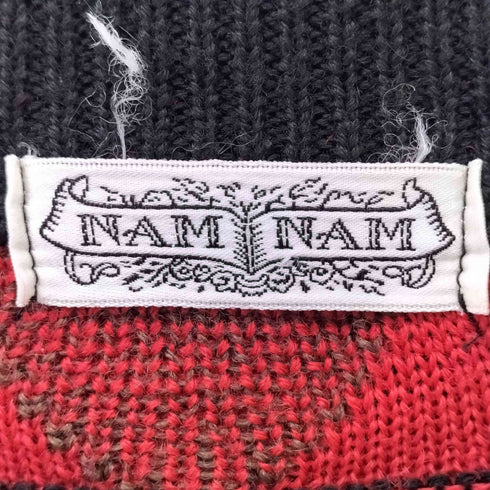 NAM NAM アクリルジャガードクルーネックカーディガン レディース