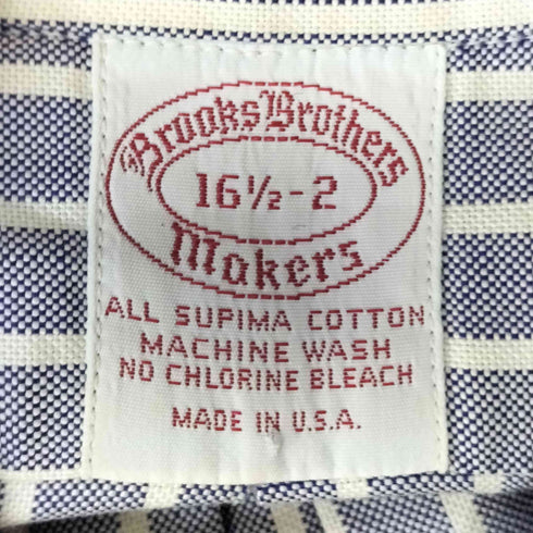 ブルックスブラザーズ BROOKS BROTHERS 90S USA製 MAKERS ストライプ ボタンダウン シャツ メンズ 161/2-2