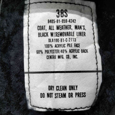 ユーエスネイビー U.S.NAVY ALL WEATHER COAT ボアライナー付き ステンカラーコート 81年製 メンズ US:38