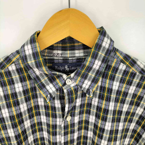 ラルフローレン RALPH LAUREN シアサッカー ボックスカット ボタンダウンシャツ メンズ import:L