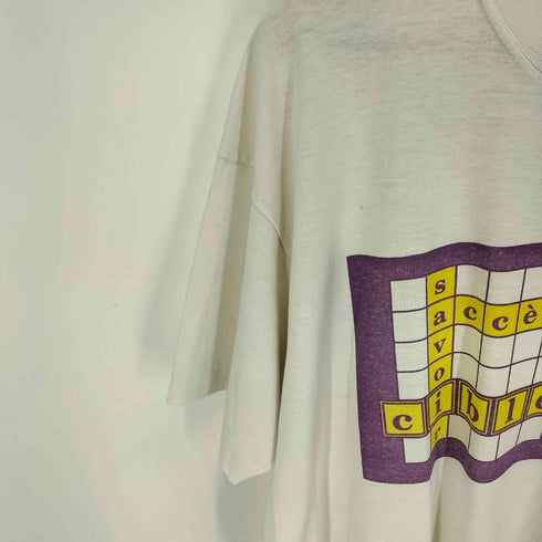 OMADIボディ フレンチ クロスワード Tシャツ 袖&裾シングル メンズ import:XL