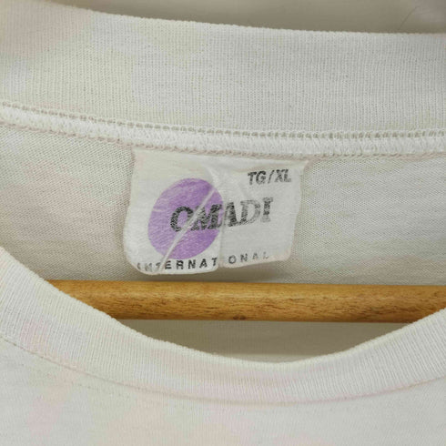 OMADIボディ フレンチ クロスワード Tシャツ 袖&裾シングル メンズ import:XL