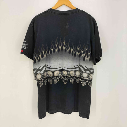 JNCO JEANS 90-00s 両面 スカル フレイム パフプリント 半袖Tシャツ メンズ