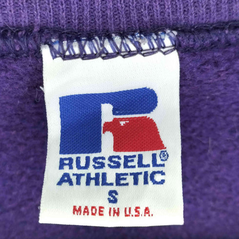 ラッセルアスレチック RUSSELL ATHLETIC 90s USA製 ロゴ刺繍 Vガゼット クルーネックスウェット メンズ import:S