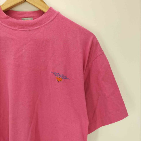 STEFANEL 80-90S MADE IN ITALY イタリア製 刺繍 S/S Tシャツ 短丈 ボックス 裾袖シングル メンズ import:S