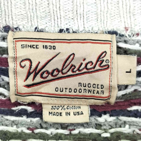 ウールリッチ WOOLRICH 90S 総柄 コットンニット メンズ import:L