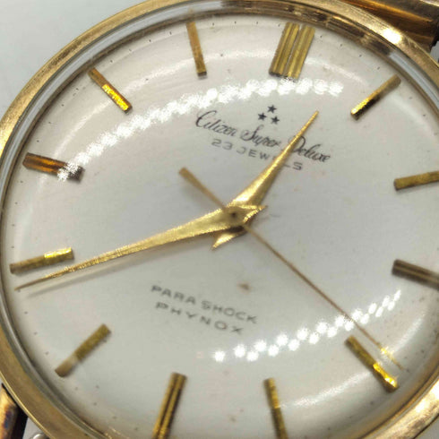シチズン CITIZEN 50-60S 初期 Super Deluxe スーパーデラックス 14K80MICRONS 三ツ星 手巻き 腕時計 23石 vintage ヴィンテージ メンズ