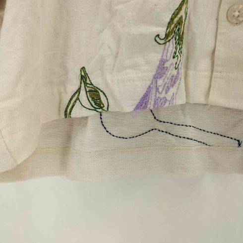 ザラ ZARA 刺繍デザインオープンカラーシャツ レディース import:M