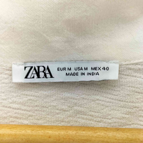 ザラ ZARA 刺繍デザインオープンカラーシャツ レディース import:M