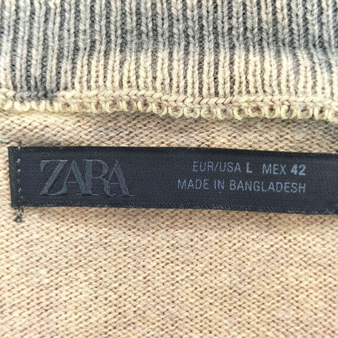 ザラ ZARA used加工 ラグラン S/S ニット メンズ import:L