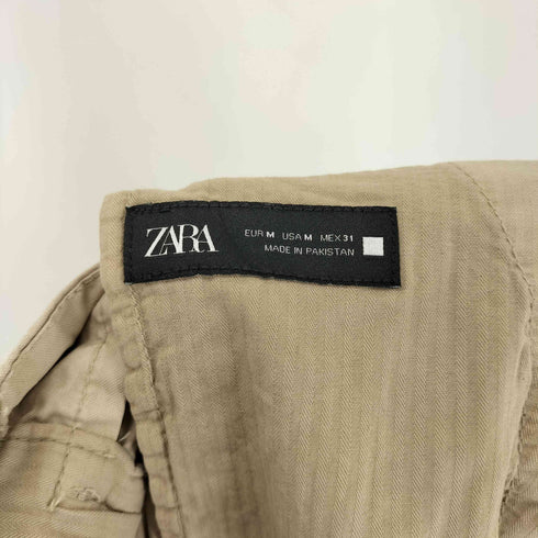 ザラ ZARA リネン混 カーゴパンツ メンズ m